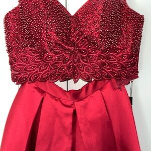 Two piece red dress